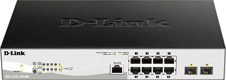 

Управляемый коммутатор 2-го уровня D-Link DGS-1210-10P/ME/B1A