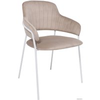 Стул с подлокотниками Алвест AV 448 (серо-бежевый бархат H-08/белый)