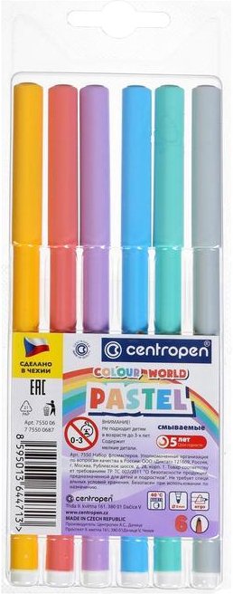 

Фломастеры Centropen Colour World Pastel 7550 0687 (6 цв)