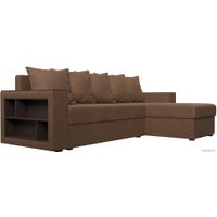 Угловой диван Лига диванов Дубай лайт правый 114190 (рогожка коричневый)