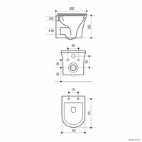 Унитаз подвесной White Wave Trend (белый глянец)