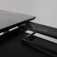 Кухонный стол Lepremo AV 1208 HPL+МДФ раздвижной 1200-1600x800 (мрамор марквина синий/черный)