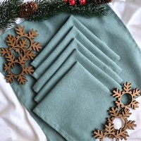 Сервировочная салфетка ОМурМебель с держателем Снежинка (6шт, синий)