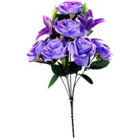 Искусственный букет KlrBy Роза и лилия с добавками СН36лаванда