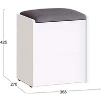 Банкетка Трия Бостон (белый ясень/велюр серый) в Бобруйске