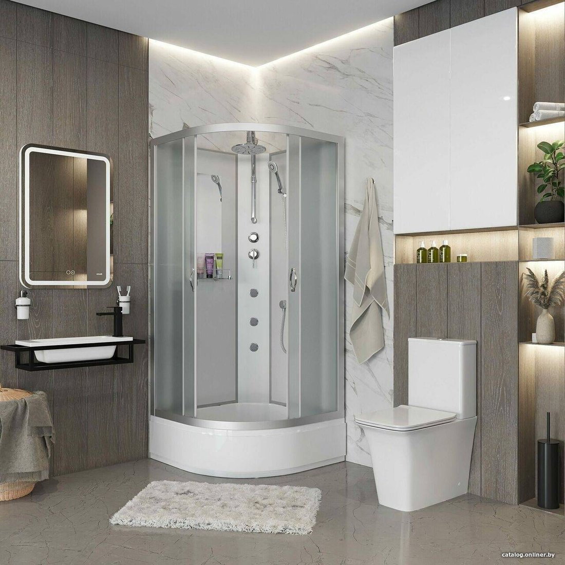 Душевая кабина Niagara NG-3302-14BKTG 100x100x200