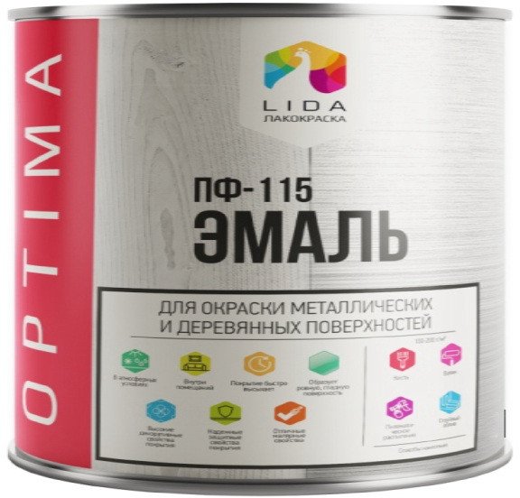 

Эмаль LIDA Optima ПФ-115 20 кг (белый)