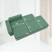 Угловой диван Лига диванов Лига-079 левый 129815L (рогожка амур 11 зеленый)