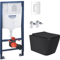 Унитаз подвесной Lauter Magdeburg 21103EC + GROHE Rapid Sl 38772SH0 (черный матовый)