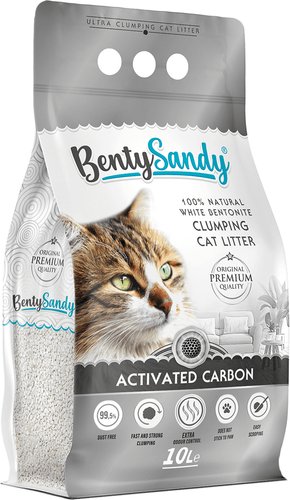 Наполнитель для туалета BentySandy Active Carbon 10 л