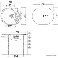 Кухонная мойка Ukinox FAM577.447-T6K 1R