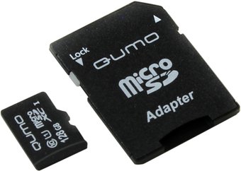 Карта памяти QUMO QM128GMICSDXC10U1 microSDXC 128GB + адаптер