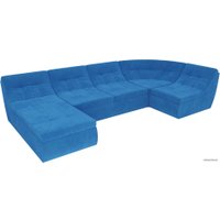 П-образный диван Лига диванов Холидей 101851 (голубой)