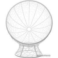 Кресло M-Group Кокос на подставке 11590102 (белый ротанг/бордовая подушка)