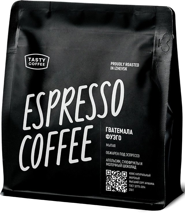 

Кофе Tasty coffee Гватемала Фуэго зерновой 250 г