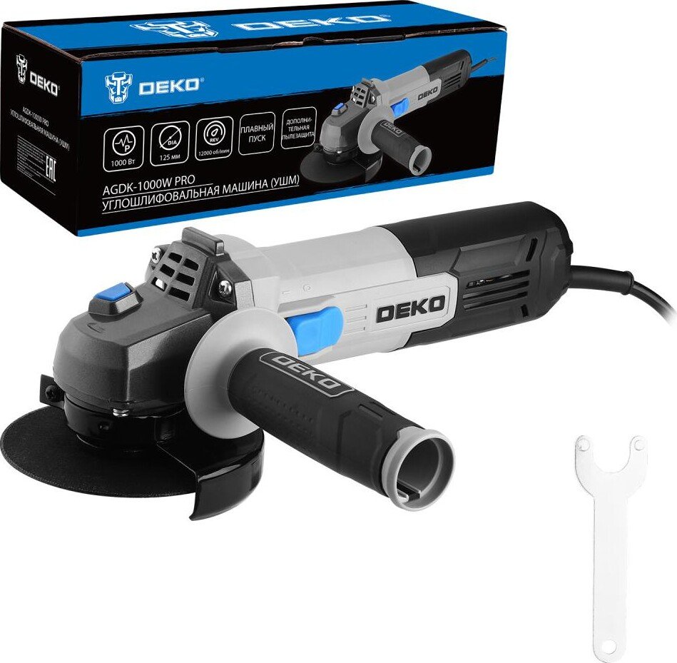 

Угловая шлифмашина Deko AGDK-1000W PRO 084-1076