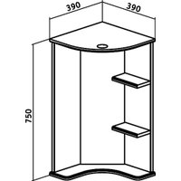  Runo Шкаф с зеркалом для ванной Браво 40 угловой