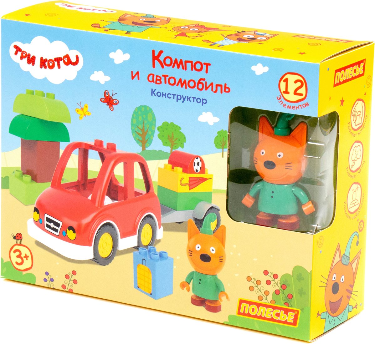 

Конструктор Полесье Три кота. Компот и автомобиль 77193