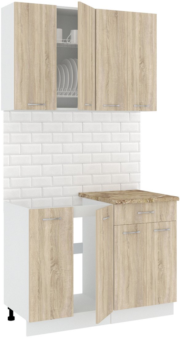 

Готовая кухня Кортекс-мебель Корнелия Лира-лайт 1.1м (дуб сонома/мадрид)