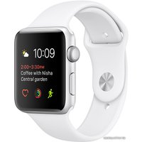 Умные часы Apple Watch Series 2 38mm Silver with White Sport Band [MNNW2]