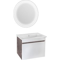  Runo Тумба с умывальником Модена 75 + Оскар 75 (подвесная, железный камень)