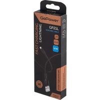 Кабель GoPower 00-00028370 USB Type-A - Lightning (1 м, черный)