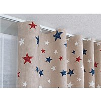 Комплект штор Delfa СШД-050 Sky Loneta (160x270, красные звезды/rojo)