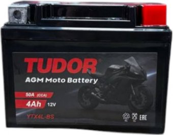 Мотоциклетный аккумулятор Tudor YTX4L-BS R+ (4 А·ч)