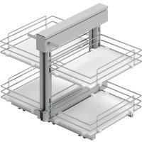 Корзина выкатная Starax Волшебный уголок выдвижной S-3067-C (левое выдвижение, хром)