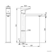Смеситель Wellsee ICON! for life 182308000, отдельностоящий (золотой)