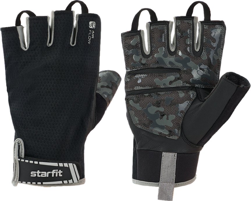

Перчатки для фитнеса Starfit WG-203 (L, черный/серый)