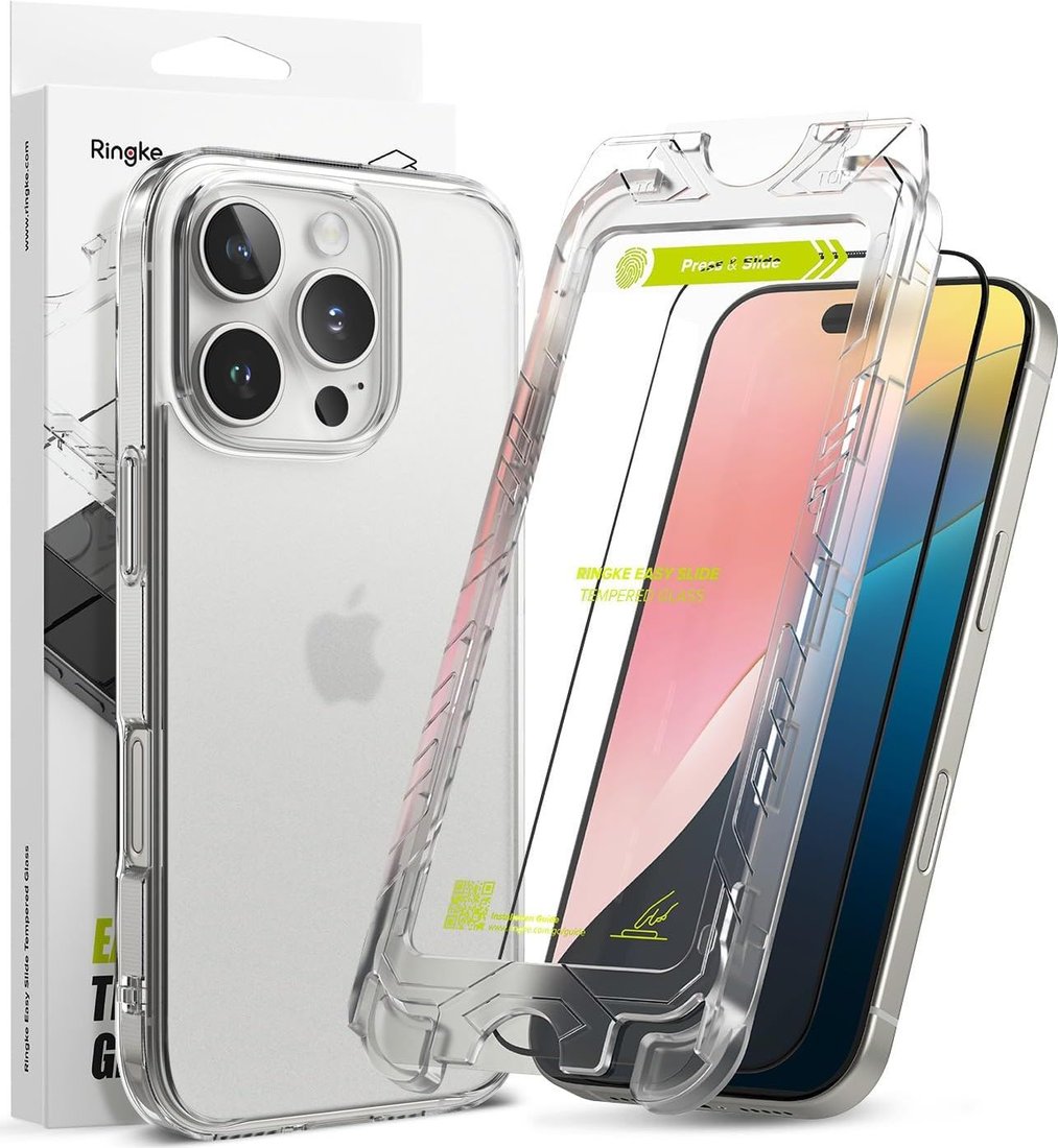 

Защитное стекло Ringke Easy Slide 2шт для iPhone 15 / 16 Black