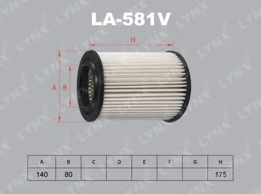 

Воздушный фильтр LynxAuto LA581V