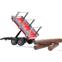 Погрузчик Bruder Massey Ferguson + Frontloader and timber trailer 02046