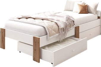 Кровать EcoWood Екта-2 с ящиками 80х200 ECO.001.00059.80-200.101SE/376WML