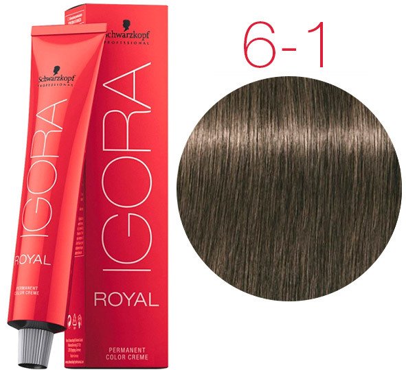 

Крем-краска для волос Schwarzkopf Professional Igora Royal Permanent Color Creme 6-1 60 мл