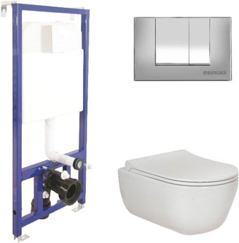 Унитаз подвесной Berges Wasserhaus Ego Rimless + Toma Slim + Novum525 + S3 047243