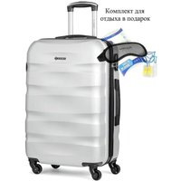 Чемодан-спиннер 4 ROADS 1389-M 67 см (серебристый)