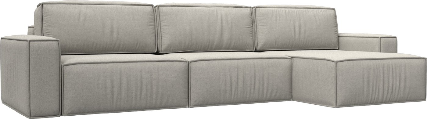 

Угловой диван Лига диванов Прага Классик лонг правый 125534 (рогожка амур бежевый)