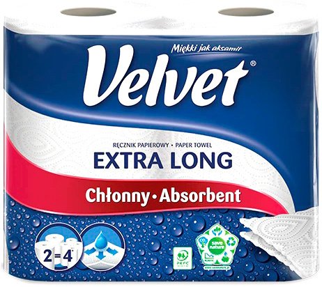

Бумажные полотенца Velvet Extra Long (2 слоя, 2 рулона)