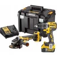  DeWalt DCK2020P2T (шуруповерт, УШМ, кейс)