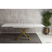 Стол-трансформер Levmar Cross G15/S90 (белый глянец/золото)