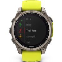 Умные часы Garmin Fenix 8 Solar, Sapphire 47мм (титановый серый с желтым ремешком)