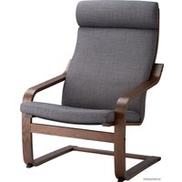 Интерьерное кресло Ikea Поэнг (коричневый/шифтебу темно-серый) 493.028.07