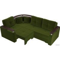 Угловой диван Лига диванов Комфорт 102604 (левый, микровельвет, зеленый)