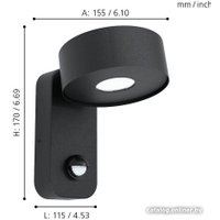 Уличный настенный светильник Eglo Palosco 98738