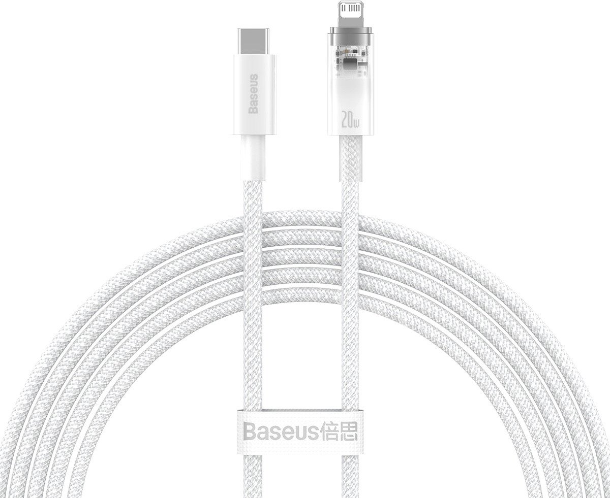 

Кабель Baseus Explorer Series Fast Charging Cable with Smart Temperature Control 20W USB Type-C - Lightning (2 м, белый)