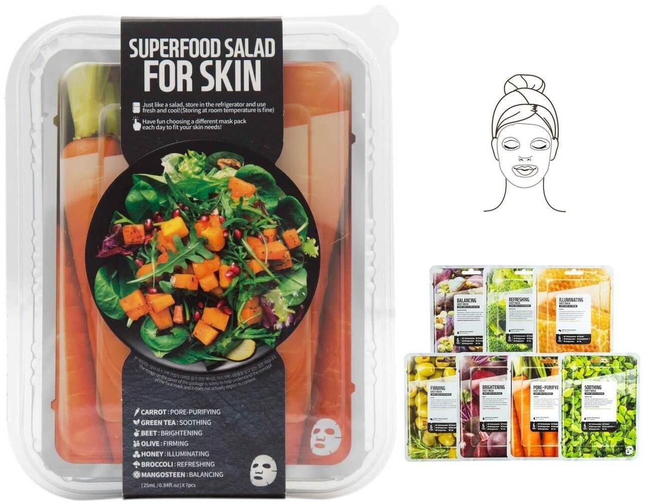 

Superfood Salad for Skin Facial Sheet Mask для жирной кожи с расширенными порами 7x25 мл