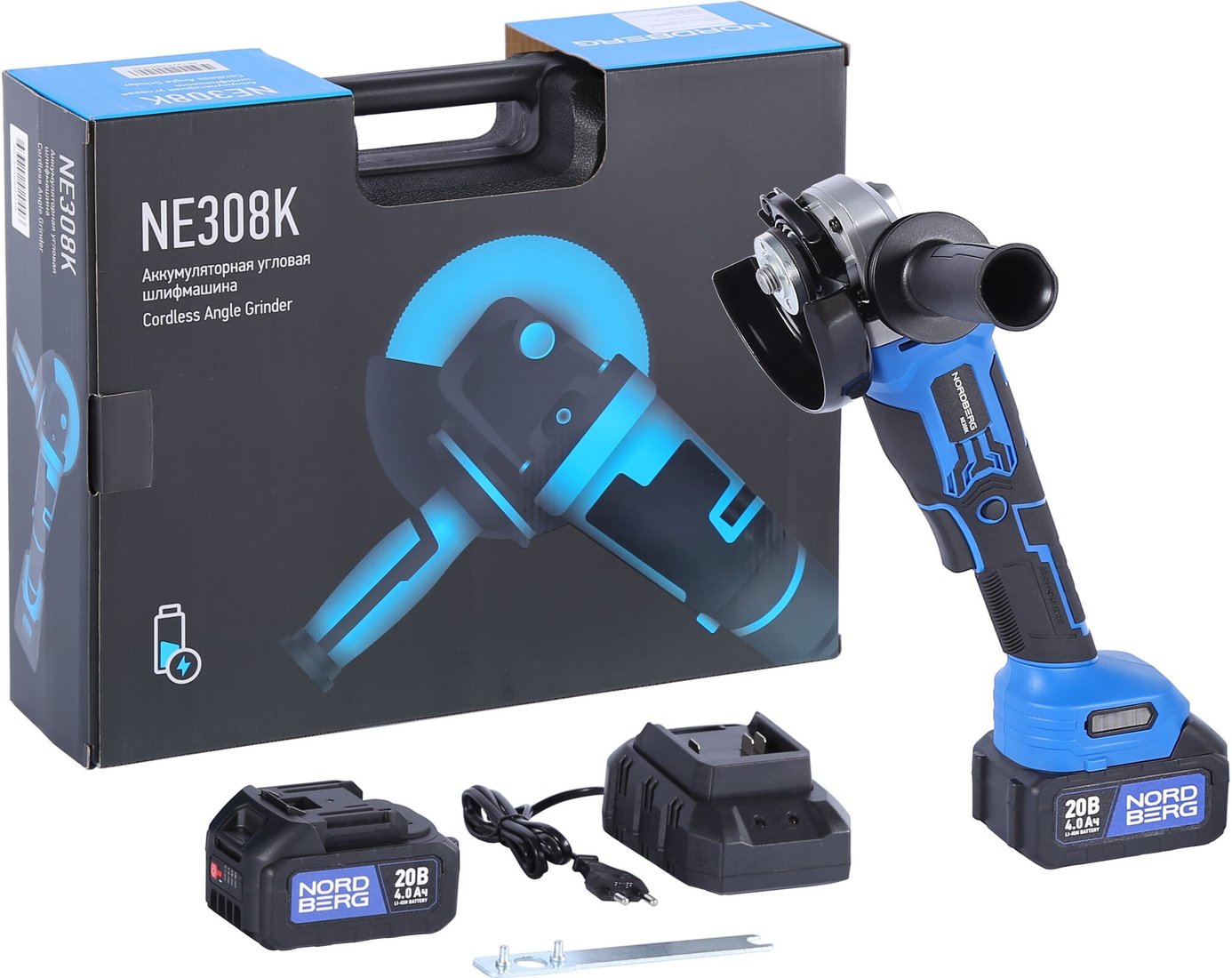 

Угловая шлифмашина Nordberg NE308K (с 2-мя АКБ, кейс)