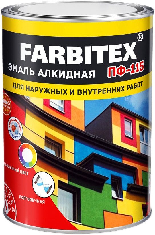 

Эмаль Farbitex ПФ-115 0.4 кг (белый)
